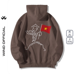Áo hoodie unisex form rộng WIND ĐỘC LẬP VIỆT NAM 02 dây kéo nam nữ nỉ bông oversize Genz khoác chống nắng