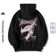 Áo hoodie unisex form rộng WIND HORROR DINO thời trang nam nữ nỉ bông oversize áo khoác chống nắng mùa hè