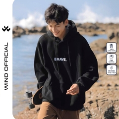 Áo hoodie unisex form rộng WIND BRAVE hoodie nút bấm thời trang nam nữ nỉ bông oversize áo khoác chống nắng mùa hè