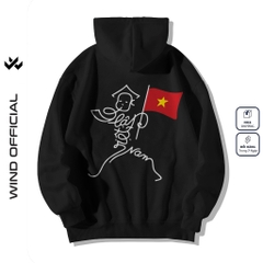 Áo hoodie unisex form rộng WIND ĐỘC LẬP VIỆT NAM 02 dây kéo nam nữ nỉ bông oversize Genz khoác chống nắng