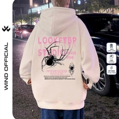 Áo hoodie unisex form rộng WIND DEMON nỉ Bông thời trang nam oversize thu đông áo khoác chống nắng mùa hè