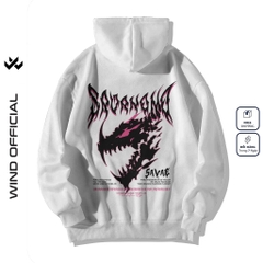 Áo hoodie unisex form rộng WIND HORROR DINO thời trang nam nữ nỉ bông oversize áo khoác chống nắng mùa hè