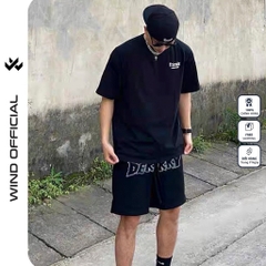 Quần short thun nam nữ WIND unisex ống rộng DEKKRY đùi lửng ngố thời trang mặc nhà