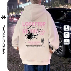Áo hoodie unisex form rộng WIND DEMON nỉ Bông thời trang nam oversize thu đông áo khoác chống nắng mùa hè