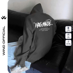Áo hoodie unisex form rộng WIND WOGMADE hoodie nút bấm thời trang nam nữ nỉ bông oversize áo khoác chống nắng mùa hè