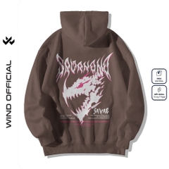 Áo hoodie unisex form rộng WIND HORROR DINO thời trang nam nữ nỉ bông oversize áo khoác chống nắng mùa hè