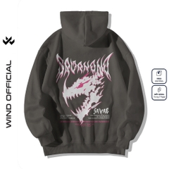 Áo hoodie unisex form rộng WIND HORROR DINO thời trang nam nữ nỉ bông oversize áo khoác chống nắng mùa hè