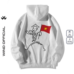 Áo hoodie unisex form rộng WIND ĐỘC LẬP VIỆT NAM 02 dây kéo nam nữ nỉ bông oversize Genz khoác chống nắng