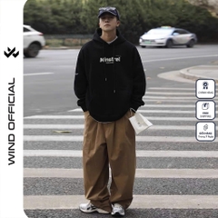 Áo hoodie unisex form rộng WIND MINSTREL hoodie nút bấm thời trang nam nữ nỉ bông oversize áo khoác chống nắng mùa hè
