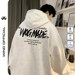 Áo hoodie unisex form rộng WIND WOGMADE hoodie nút bấm thời trang nam nữ nỉ bông oversize áo khoác chống nắng mùa hè