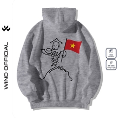 Áo hoodie unisex form rộng WIND ĐỘC LẬP VIỆT NAM 02 dây kéo nam nữ nỉ bông oversize Genz khoác chống nắng