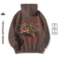 Áo hoodie unisex form rộng WIND Độc Lập Tự Do 2.9 dây kéo nam nữ nỉ bông oversize vibe GenZ khoác chống nắng