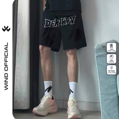 Quần short thun nam nữ WIND unisex ống rộng DEKKRY đùi lửng ngố thời trang mặc nhà