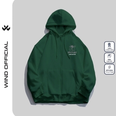 Áo hoodie unisex form rộng nỉ bông WIND TOROTO áo khoác zip thời trang nam nữ  thu đông dây kéo oversize Menswear Dài Tay Tay Dài