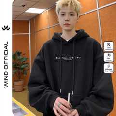 Áo hoodie unisex form rộng WIND Clothing TAP hoodie nút bấm thời trang nam nữ nỉ bông oversize Menswear Dài Tay Tay Dài