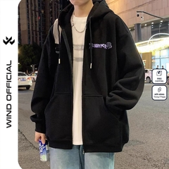 Áo hoodie unisex form rộng WIND Clothing SWORD hoodie nút bấm thời trang nam nữ nỉ bông oversize Menswear Dài Tay Tay Dài