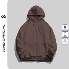 Áo hoodie unisex form rộng nỉ bông WIND TOROTO áo khoác zip thời trang nam nữ  thu đông dây kéo oversize Menswear Dài Tay Tay Dài