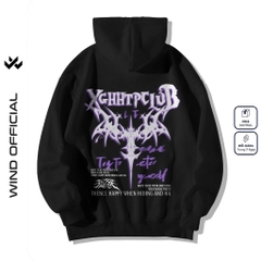 Áo hoodie unisex form rộng WIND Clothing SWORD hoodie nút bấm thời trang nam nữ nỉ bông oversize Menswear Dài Tay Tay Dài