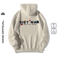 Áo hoodie unisex form rộng WIND TRÀ ĐÁ VIỆT NAM 2.9 dây kéo nam nữ nỉ bông oversize vibe Genz khoác chống nắng