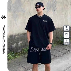 Quần short thun nam nữ WIND unisex ống rộng DEKKRY đùi lửng ngố thời trang mặc nhà