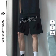 Quần short thun nam nữ WIND unisex ống rộng DEKKRY đùi lửng ngố thời trang mặc nhà