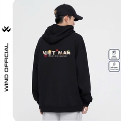 Áo hoodie unisex form rộng WIND TRÀ ĐÁ VIỆT NAM 2.9 dây kéo nam nữ nỉ bông oversize vibe Genz khoác chống nắng