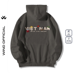 Áo hoodie unisex form rộng WIND TRÀ ĐÁ VIỆT NAM 2.9 dây kéo nam nữ nỉ bông oversize vibe Genz khoác chống nắng