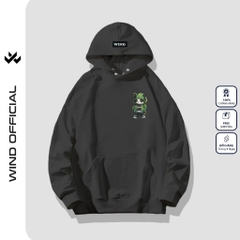 Áo hoodie unisex form rộng WIND Gấu Panda hoodie nút bấm thời trang nam nữ nỉ bông oversize áo khoác chống nắng mùa hè