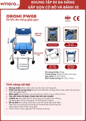 Khung Tập Đi Đa Năng Gấp Gọn Có Bô (Khung Nhôm, Đệm Da Simili) - OROMI PW08