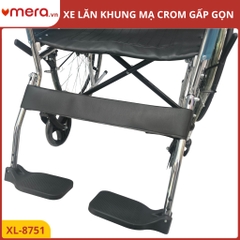 Xe Lăn Gấp Gọn Có Phanh Tay Người Đẩy (Tải Trọng 150kg, Khung Thép Mạ Crom) - OROMI XL-8751