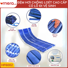 Đệm Hơi Chống Loét Có Lỗ Vệ Sinh OROMI HF6002 (24 Múi Ống 9cm, Tháo Rời Múi, Tải 130kg)