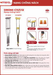 Nạng Chống Nách Điều Chỉnh Độ Cao (Tùy Chọn Inox C11 / Nhôm C12) - OROMI