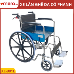 Xe Lăn Ghế Da Oromi XL-901L - Vành Đúc, Có Phanh Tay