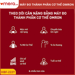 Máy Đo Thành Phần Cơ Thể Omron HBF-222T (Bluetooth, Đo Mỡ Trẻ Em Từ 6 Tuổi)