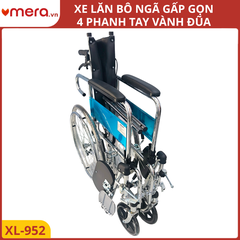 Xe Lăn Đa Năng Ngả Lưng Thành Giường, Có Bô Vệ Sinh (Hệ Thống 4 Phanh, Vành Đũa) - OROMI XL-952