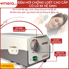 Đệm Hơi Chống Loét Có Lỗ Vệ Sinh OROMI HF6002 (24 Múi Ống 9cm, Tháo Rời Múi, Tải 130kg)