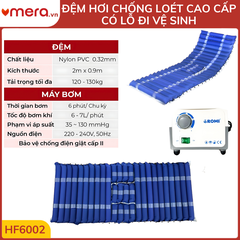 Đệm Hơi Chống Loét Có Lỗ Vệ Sinh OROMI HF6002 (24 Múi Ống 9cm, Tháo Rời Múi, Tải 130kg)