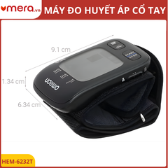 Máy Đo Huyết Áp Cổ Tay Omron HEM-6232T (Bluetooth, Cảm Biến Định Vị Tim, 2 Người Dùng)