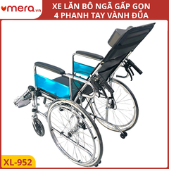 Xe Lăn Đa Năng Ngả Lưng Thành Giường, Có Bô Vệ Sinh (Hệ Thống 4 Phanh, Vành Đũa) - OROMI XL-952