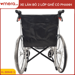 Xe Lăn Có Bô 2 Lớp Ghế, Phanh Tay Người Đẩy (Gấp Gọn, Thép Mạ Crom) - OROMI XL-809AB-S