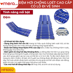 Đệm Hơi Chống Loét Có Lỗ Vệ Sinh OROMI HF6002 (24 Múi Ống 9cm, Tháo Rời Múi, Tải 130kg)