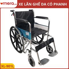 Xe Lăn Ghế Da Oromi XL-901L - Vành Đúc, Có Phanh Tay