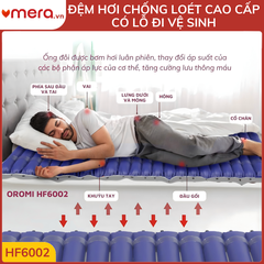 Đệm Hơi Chống Loét Có Lỗ Vệ Sinh OROMI HF6002 (24 Múi Ống 9cm, Tháo Rời Múi, Tải 130kg)