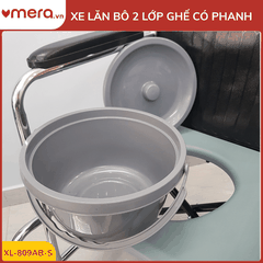 Xe Lăn Có Bô 2 Lớp Ghế, Phanh Tay Người Đẩy (Gấp Gọn, Thép Mạ Crom) - OROMI XL-809AB-S