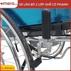 Xe Lăn Có Bô 2 Lớp Ghế, Phanh Tay Người Đẩy (Gấp Gọn, Thép Mạ Crom) - OROMI XL-809AB-S