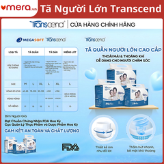 Tã Dán Người Lớn Transcend - Chuẩn FDA Hoa Kỳ, Thấm Hút 10H