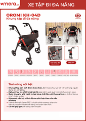Xe Tập Đi Đa Năng Có Ghế Ngồi, Phanh Tay Khoá Bánh (Gấp Gọn) - OROMI KH-04D