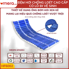Đệm Hơi Chống Loét Có Lỗ Vệ Sinh OROMI HF6002 (24 Múi Ống 9cm, Tháo Rời Múi, Tải 130kg)