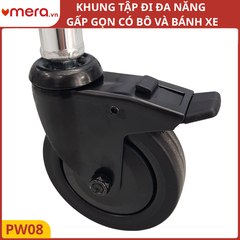 Khung Tập Đi Đa Năng Gấp Gọn Có Bô (Khung Nhôm, Đệm Da Simili) - OROMI PW08