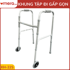 Khung Tập Đi Gấp Gọn Có Bánh Xe (Hợp Kim Nhôm Bóng, Siêu Nhẹ 2.45kg) - OROMI KH-22S